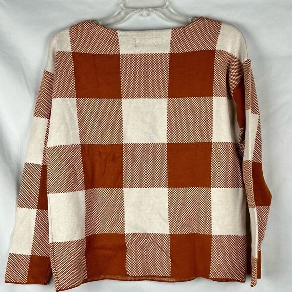 Jones New York Plaid Grigham Fall Sweater Small - Picture 3 of 14